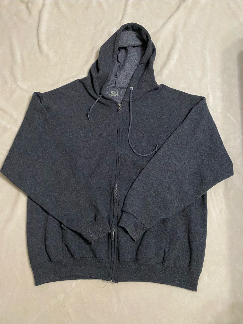 Fruit of the Loom Black Full-Zip Hoodie with Sherpa Lining